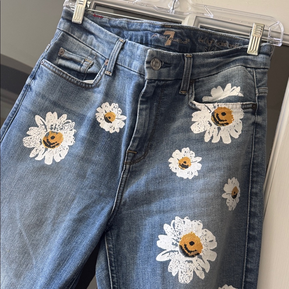 7 For All Mankind Distressed Daisy Skinny Jeans l size 28 - Picture 2 of 3